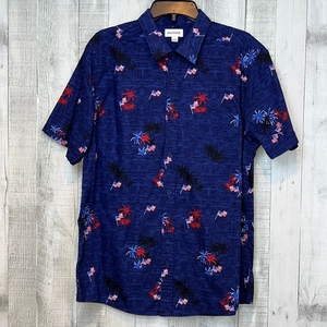 Haggar Independence Day Size L Casual Button Up Collared Short Sleeve Shirt Mens
